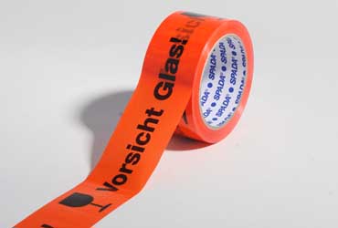 SPADA® PP Packband "Vorsicht Glas" + Kelchsymbol 50 mm x 66 m